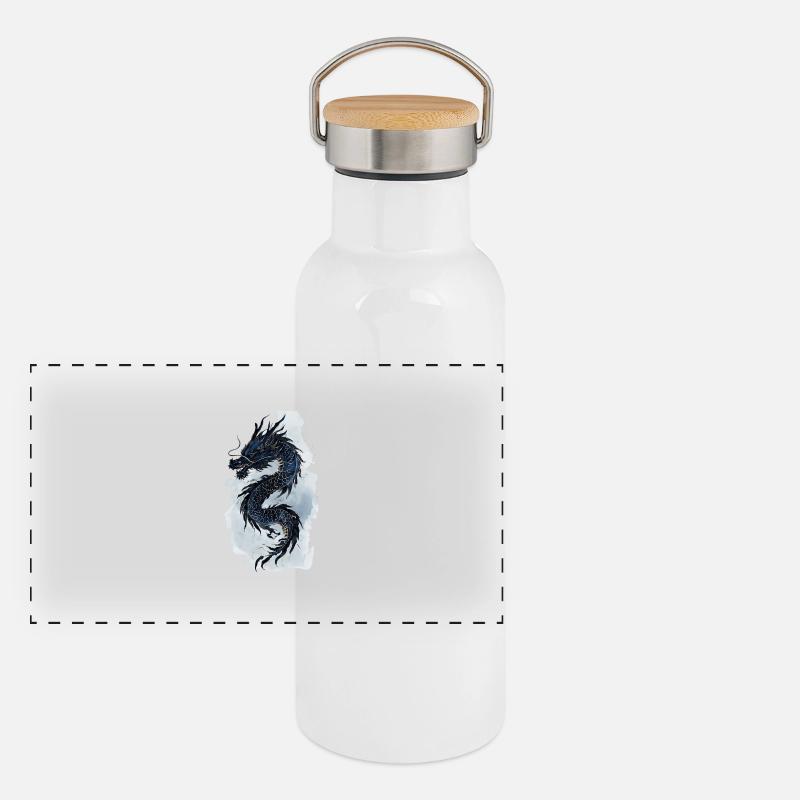Cadeau de la mythologie de la Chine du dragon Gourde isotherme avec bouchon en bambou