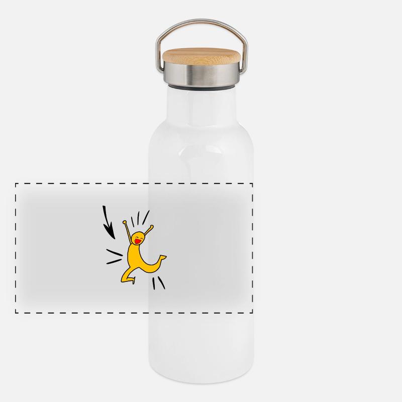 Yellow joy Panoramic Thermal Bottle with Bamboo Lid