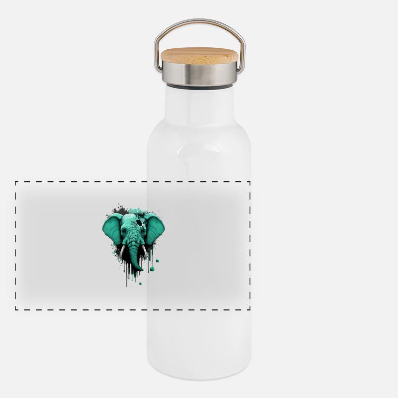 Éléphant goutte à goutte Gourde isotherme avec bouchon en bambou