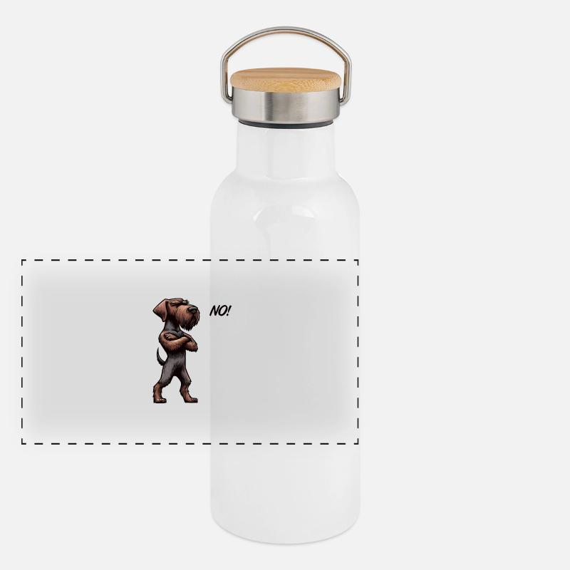 No Deutsch Drahthaar Deutsch-Drahthaar Besitzer Panorama Thermosflasche mit Bambusdeckel