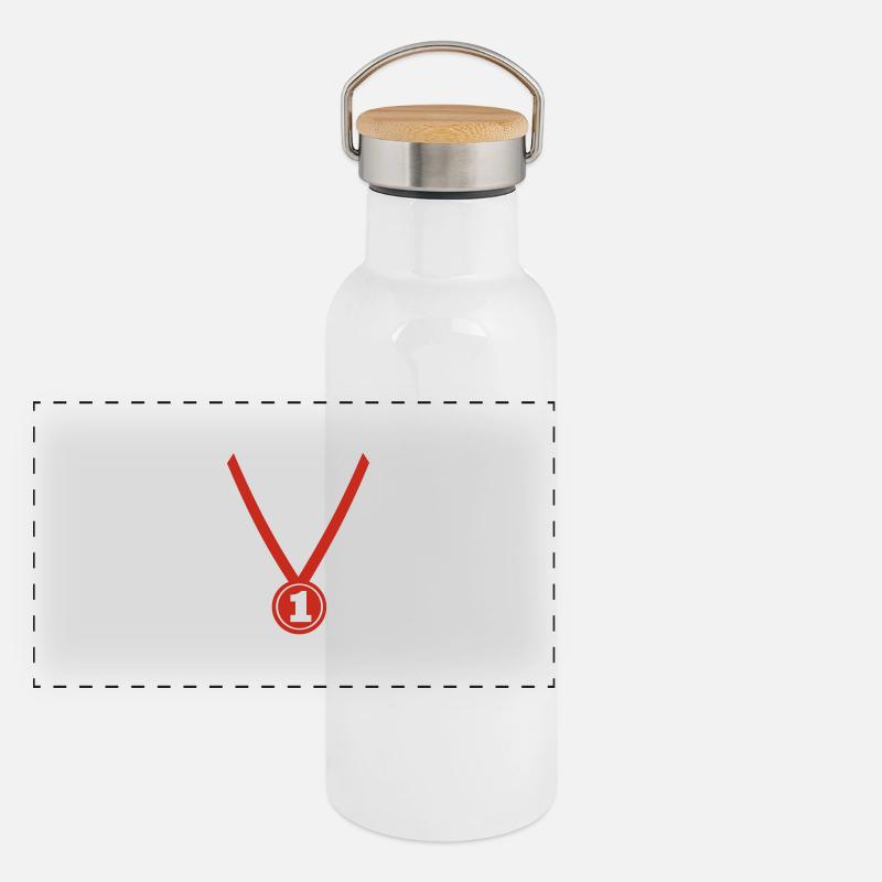 Medaille Panorama Thermosflasche mit Bambusdeckel