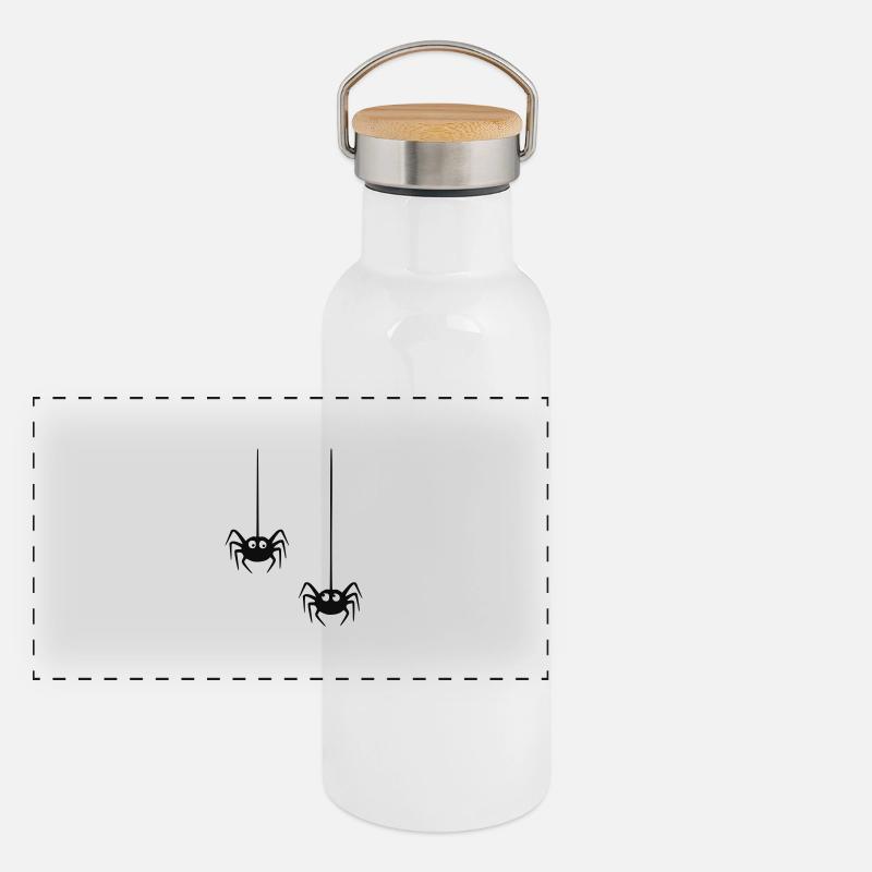 Spinne - Spider - Duo Panorama Thermosflasche mit Bambusdeckel