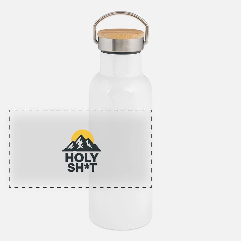 Summit sun and mountains Holy Sh*T Panoramic Thermal Bottle with Bamboo Lid