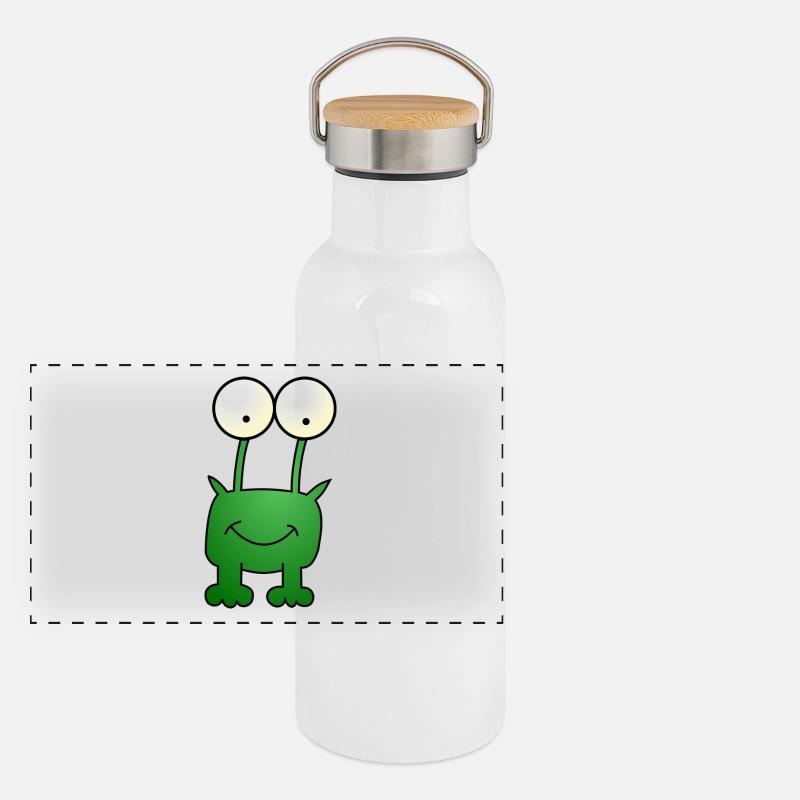dessin animé grenouille Gourde isotherme avec bouchon en bambou