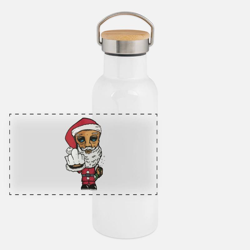 Père Noël n'était pas bon cette année Gourde isotherme avec bouchon en bambou