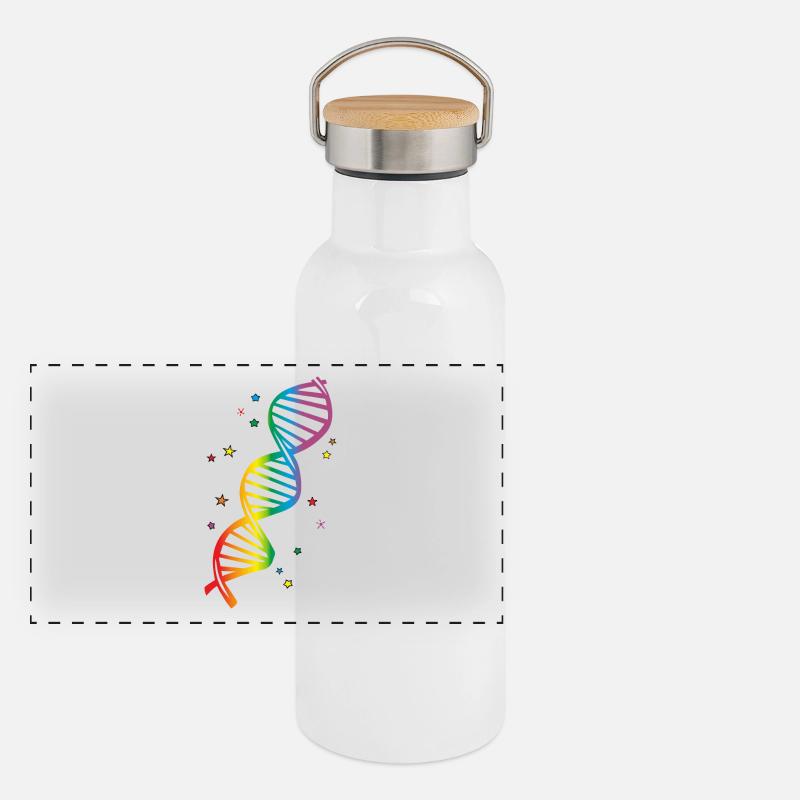 Fabulous lgbt dna, gay pride Gourde isotherme avec bouchon en bambou