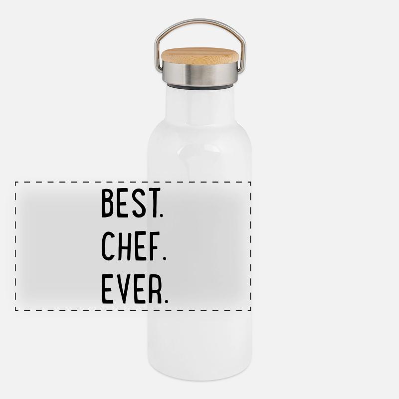 meilleur chef jamais Gourde isotherme avec bouchon en bambou