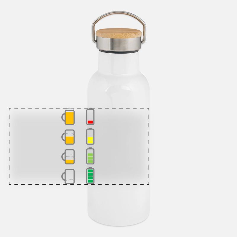 Bier Akku aufladen Panorama Thermosflasche mit Bambusdeckel