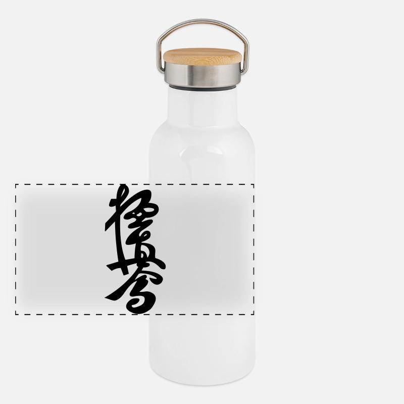 Signe Kyokushinkai Gourde isotherme avec bouchon en bambou