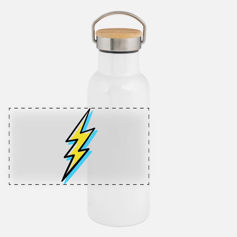 Foudre de style Vanguard - Gourde isotherme avec bouchon en bambou - blanc