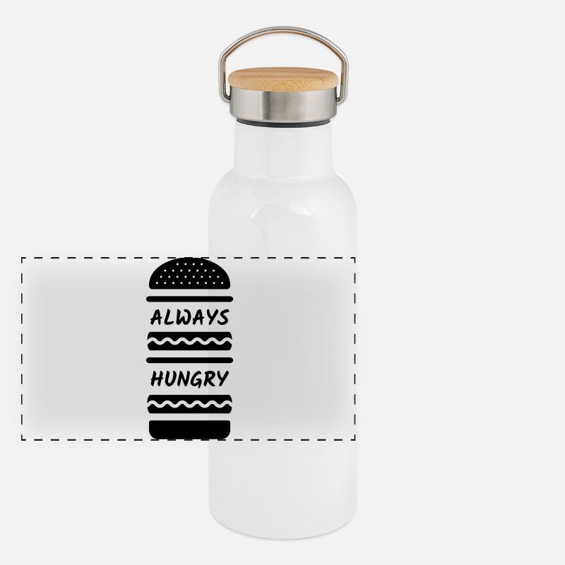 Burger toujours affamé Gourde isotherme avec bouchon en bambou