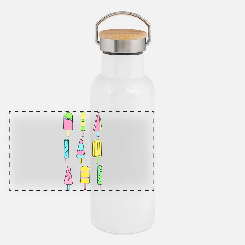 Glaces colorées Gourde isotherme avec bouchon en bambou