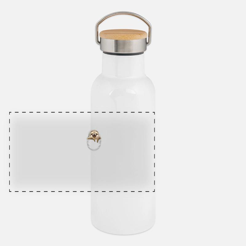 POCKET SLOTH Panoramic Thermal Bottle with Bamboo Lid