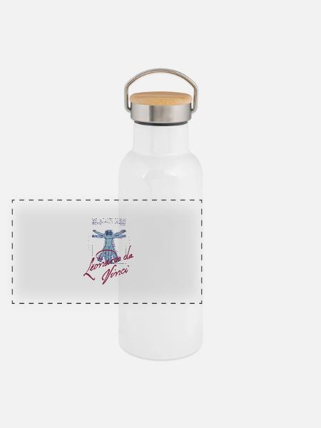 LEONARDO DA VINCI - Panorama Thermosflasche mit Bambusdeckel - Weiß