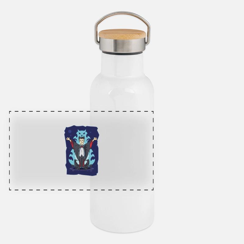 Halloween Scary but Funny Vampire Panoramic Thermal Bottle with Bamboo Lid