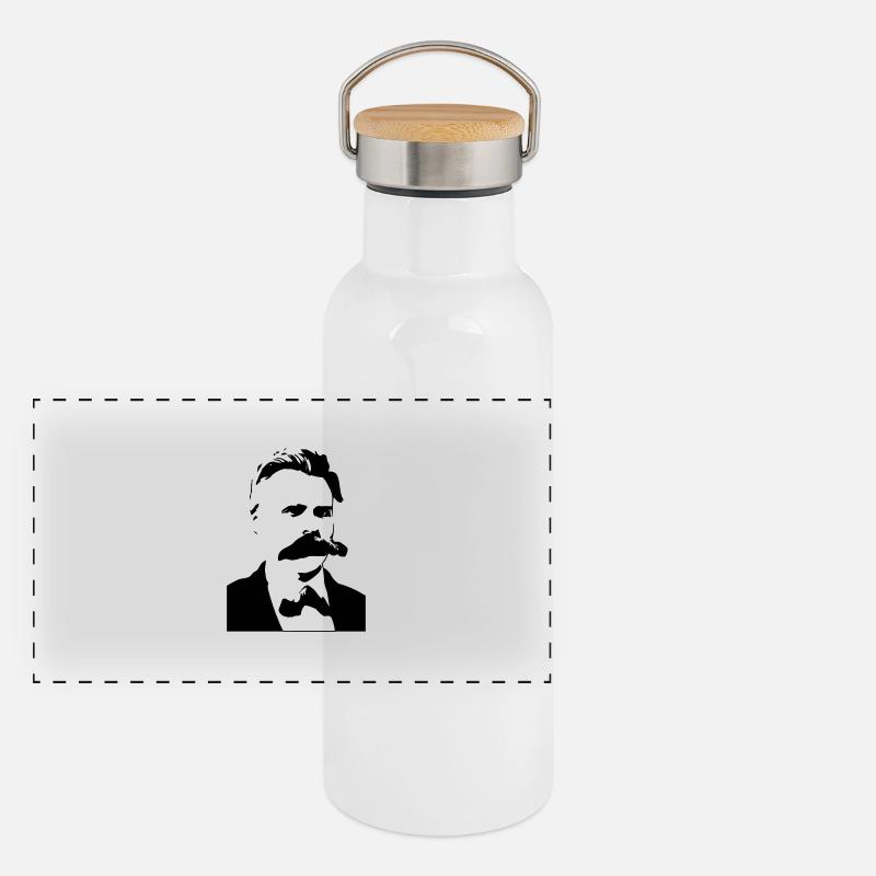 Friedrich Nietzsche Panorama Thermosflasche mit Bambusdeckel