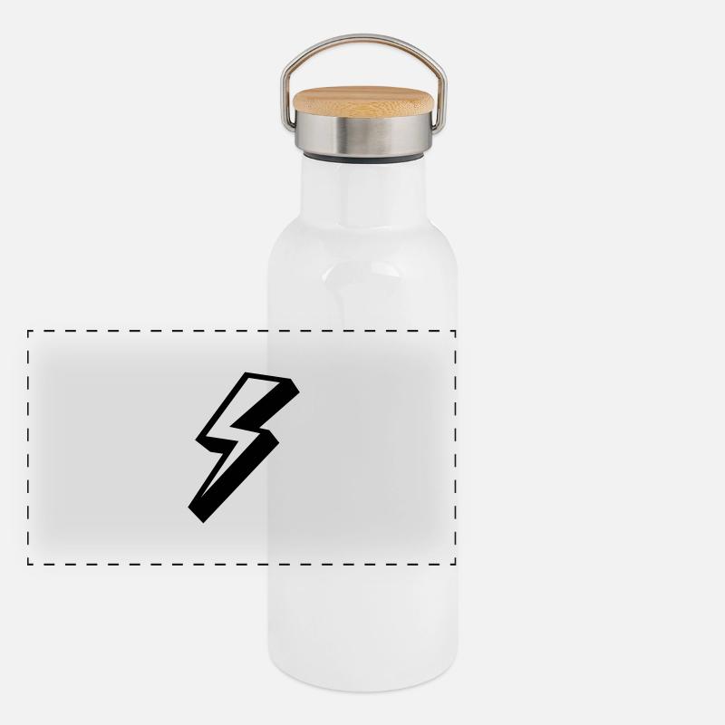 lightning thunder sky Panoramic Thermal Bottle with Bamboo Lid