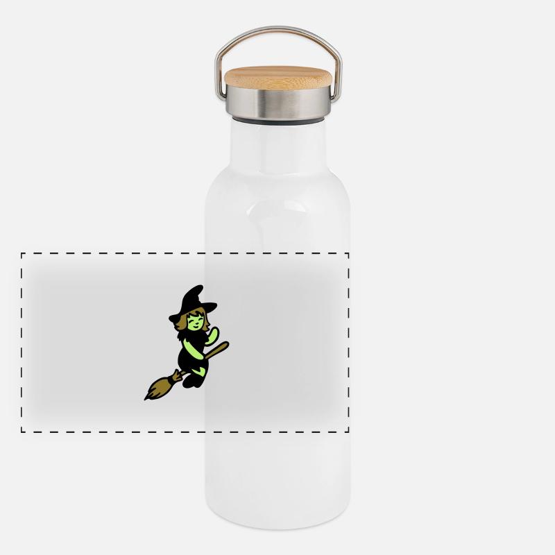Chibi Witch Panoramic Thermal Bottle with Bamboo Lid