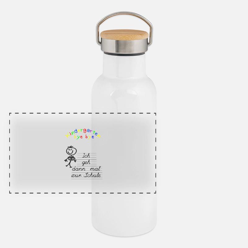 Einschulung Panorama Thermosflasche mit Bambusdeckel