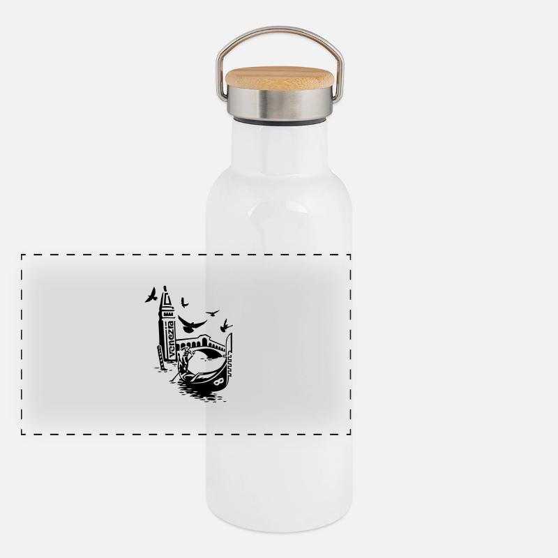 Venise Gourde isotherme avec bouchon en bambou