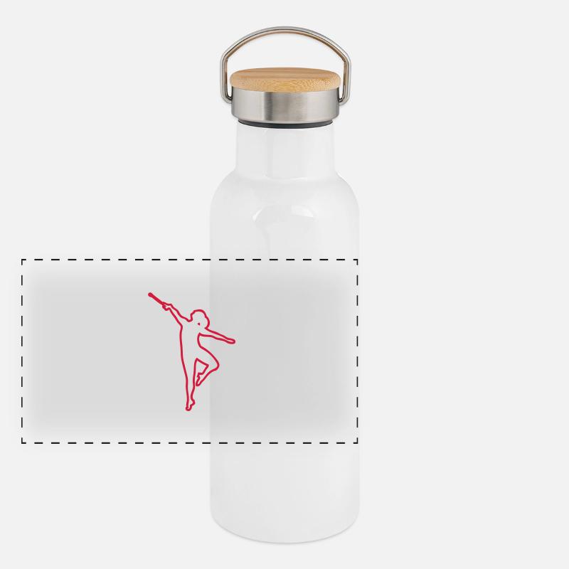 danseuse twirling baton trace1 Gourde isotherme avec bouchon en bambou