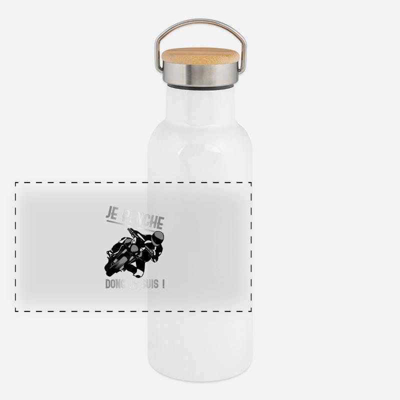 Moto je penche Gourde isotherme avec bouchon en bambou