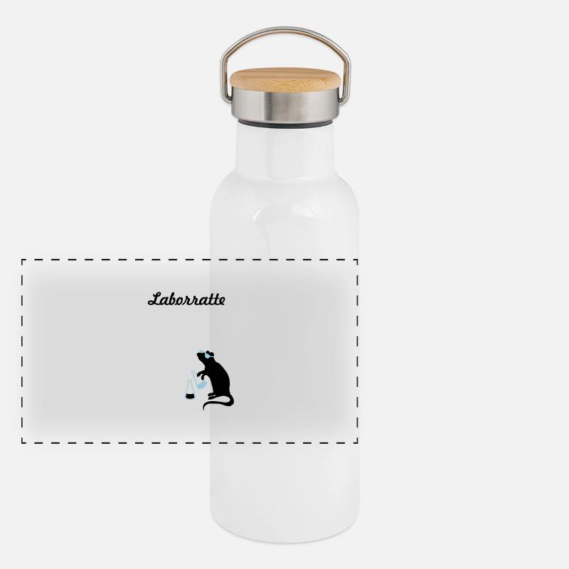 laborratte Panorama Thermosflasche mit Bambusdeckel