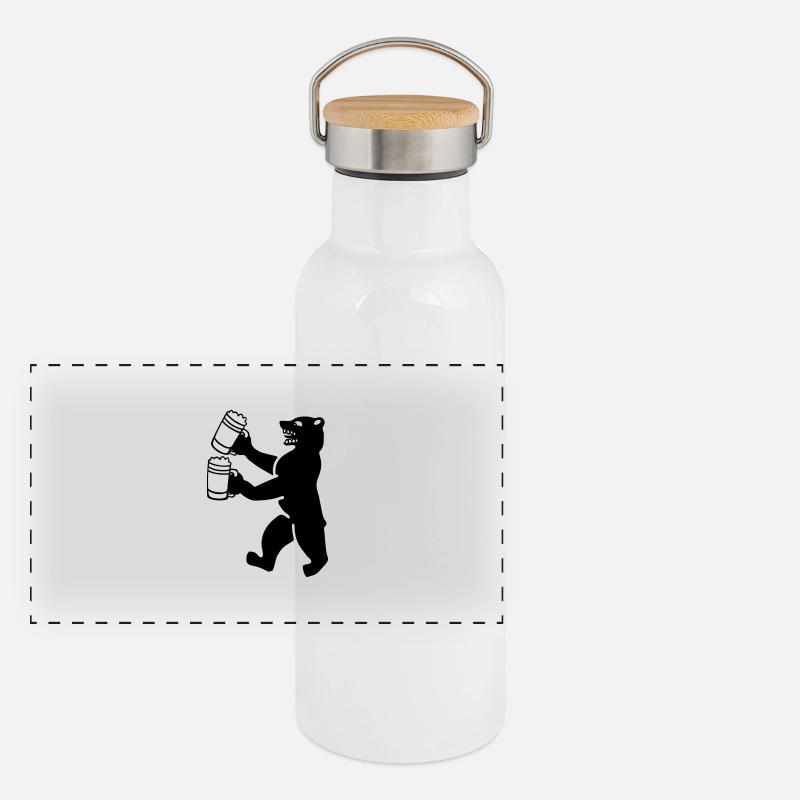 berlin bear german beer funny humor Panoramic Thermal Bottle with Bamboo Lid