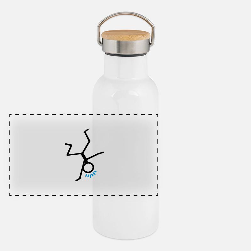 Breakdance Panorama Thermosflasche mit Bambusdeckel