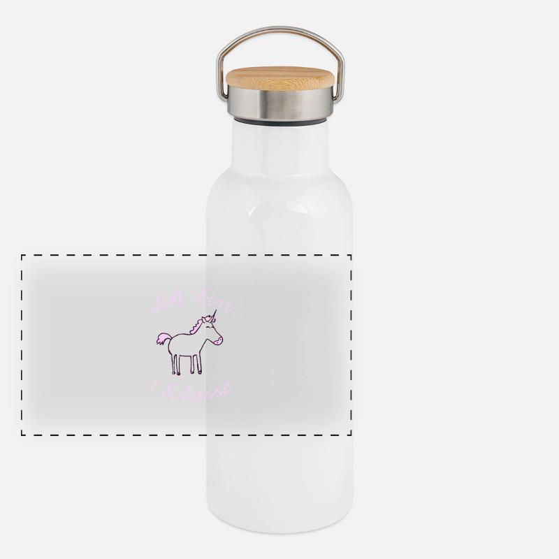 Erste Klasse Einhorn Panorama Thermosflasche mit Bambusdeckel