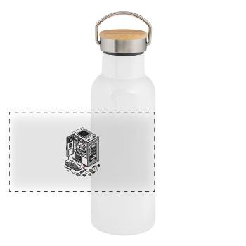Computer - Panoramic Thermal Bottle with Bamboo Lid - white - Front