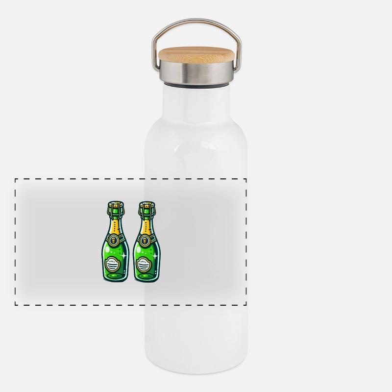 sekt 2 Panorama Thermosflasche mit Bambusdeckel