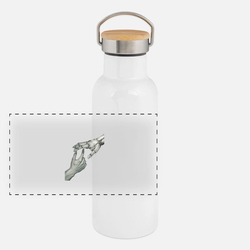 Mains Gourde isotherme avec bouchon en bambou