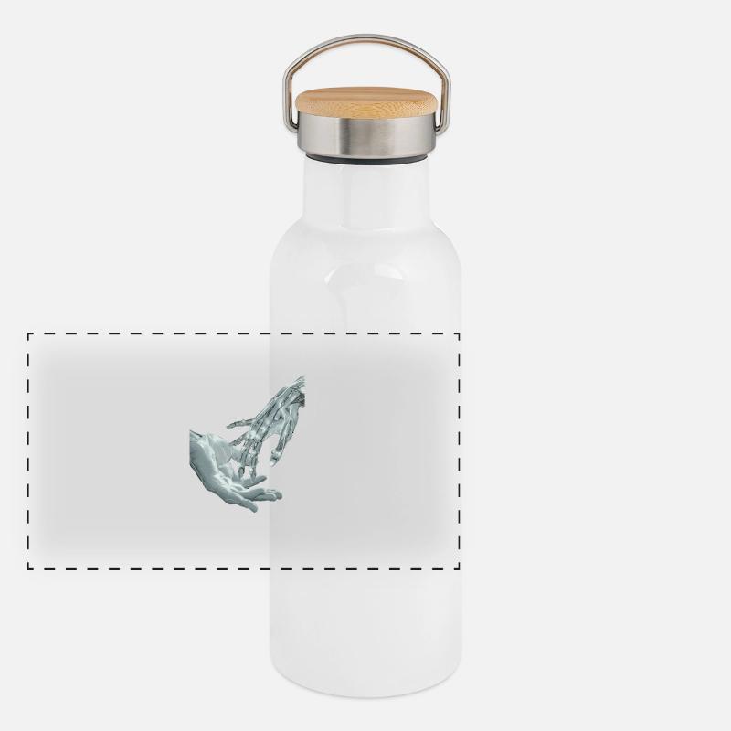 Hände Panorama Thermosflasche mit Bambusdeckel
