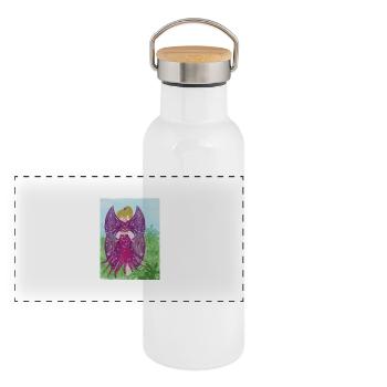 Zauberhafte Fee - Panorama Thermosflasche mit Bambusdeckel - Weiß - Vorne