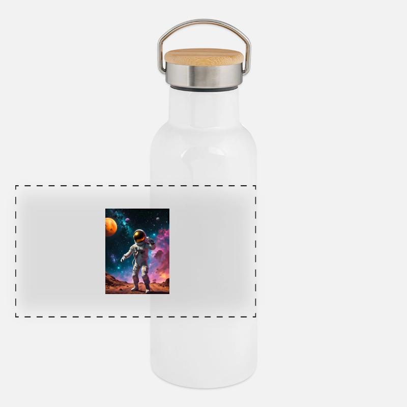 Astronaute Gourde isotherme avec bouchon en bambou