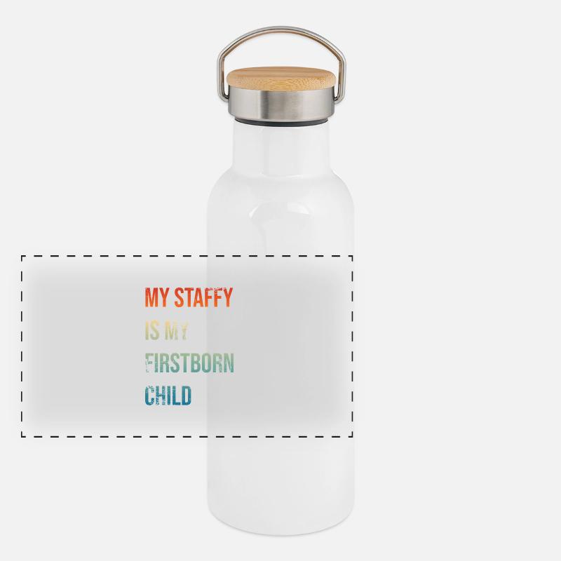 Staffy Firstborn Panorama Thermosflasche mit Bambusdeckel