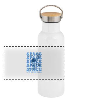Own Space - Panoramic Thermal Bottle with Bamboo Lid - white - Front