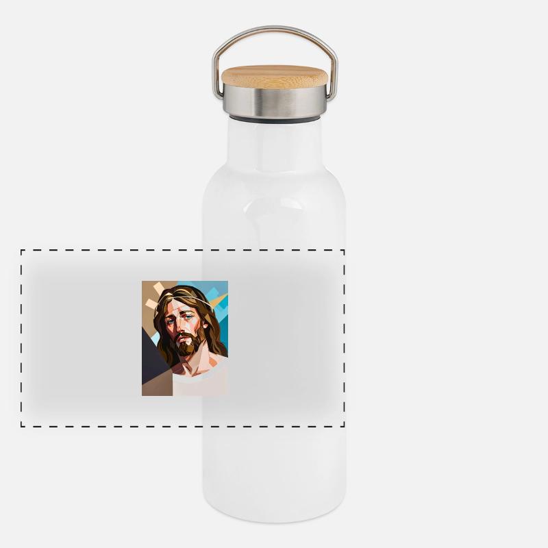 Holy Abstraction Panoramic Thermal Bottle with Bamboo Lid