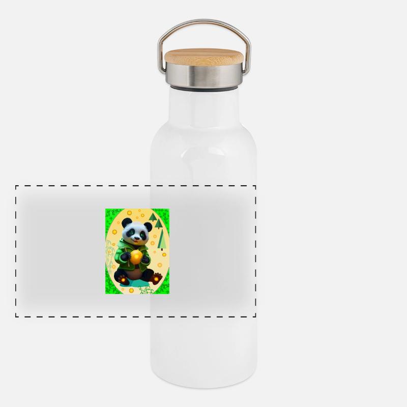 Charming Panda Panoramic Thermal Bottle with Bamboo Lid