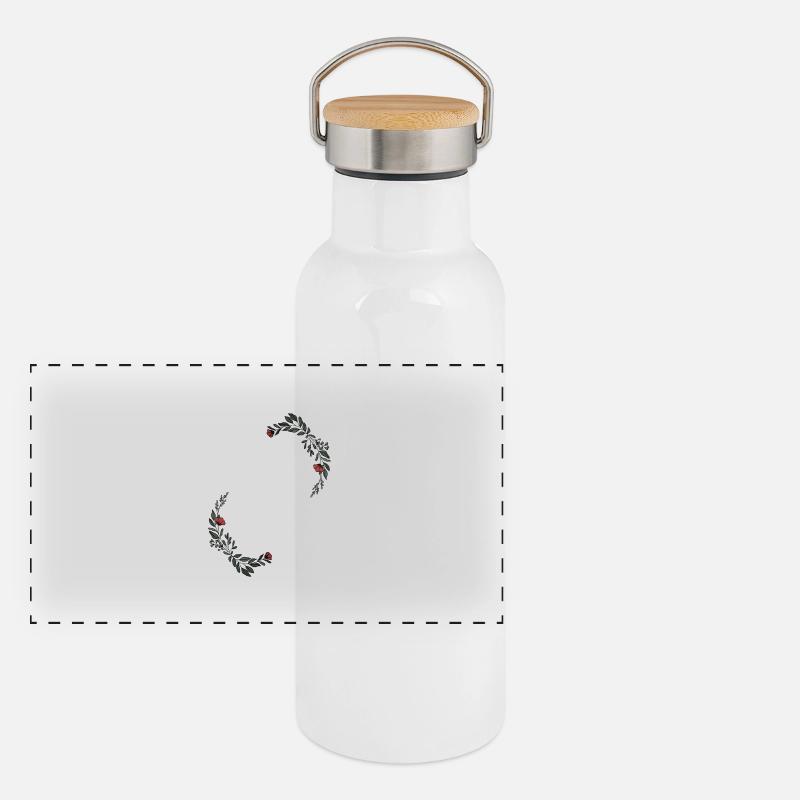 Lettre E Gourde isotherme avec bouchon en bambou