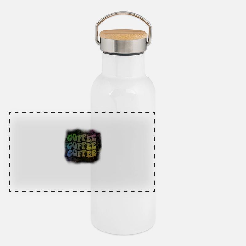 Kaffee Panorama Thermosflasche mit Bambusdeckel