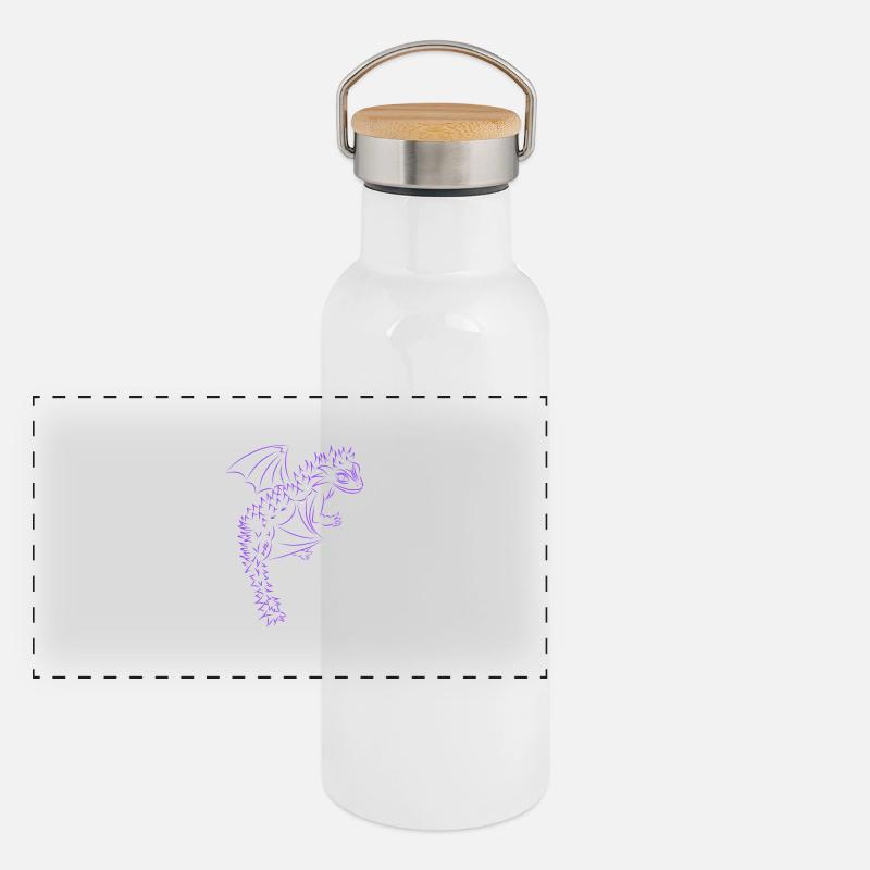 Nuri le petit dragon, violet Gourde isotherme avec bouchon en bambou