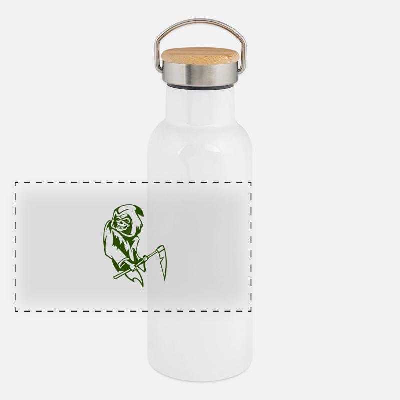 Sensenmann Panorama Thermosflasche mit Bambusdeckel
