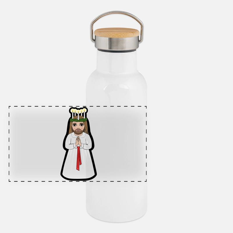 Lucian Lucas Gourde isotherme avec bouchon en bambou