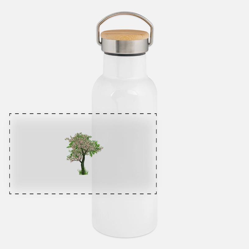 Tree in spring Panoramic Thermal Bottle with Bamboo Lid