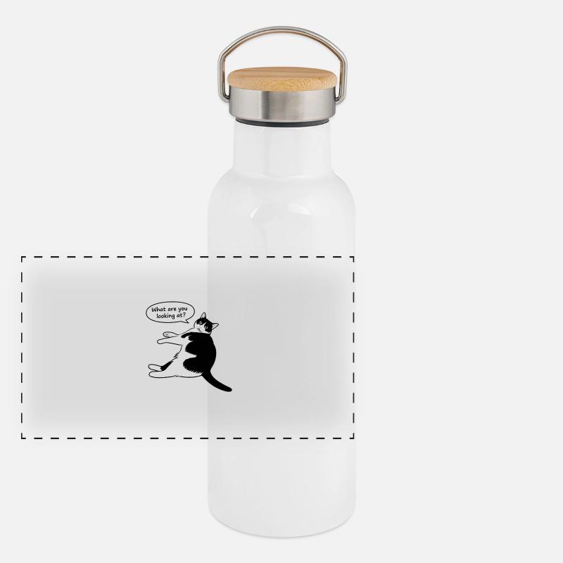 Qu’est-ce que tu regardes ? Gourde isotherme avec bouchon en bambou