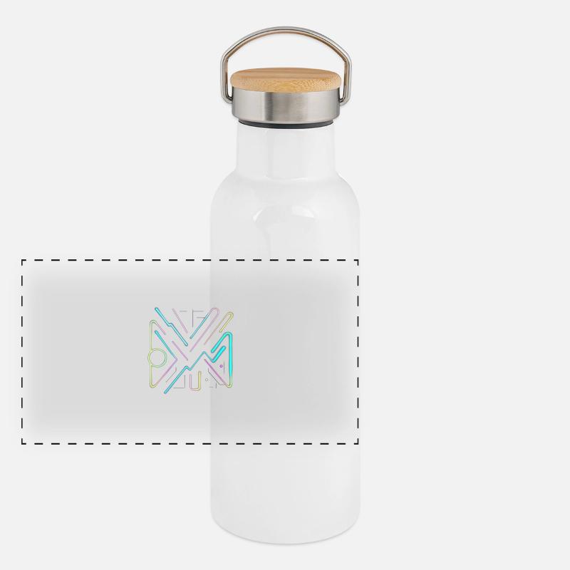 Neon Panorama Thermosflasche mit Bambusdeckel