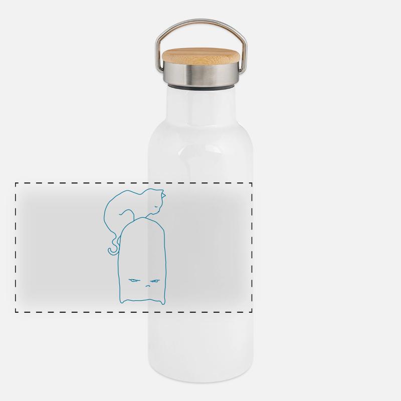 Der Kater am nächsten Morgen Panorama Thermosflasche mit Bambusdeckel
