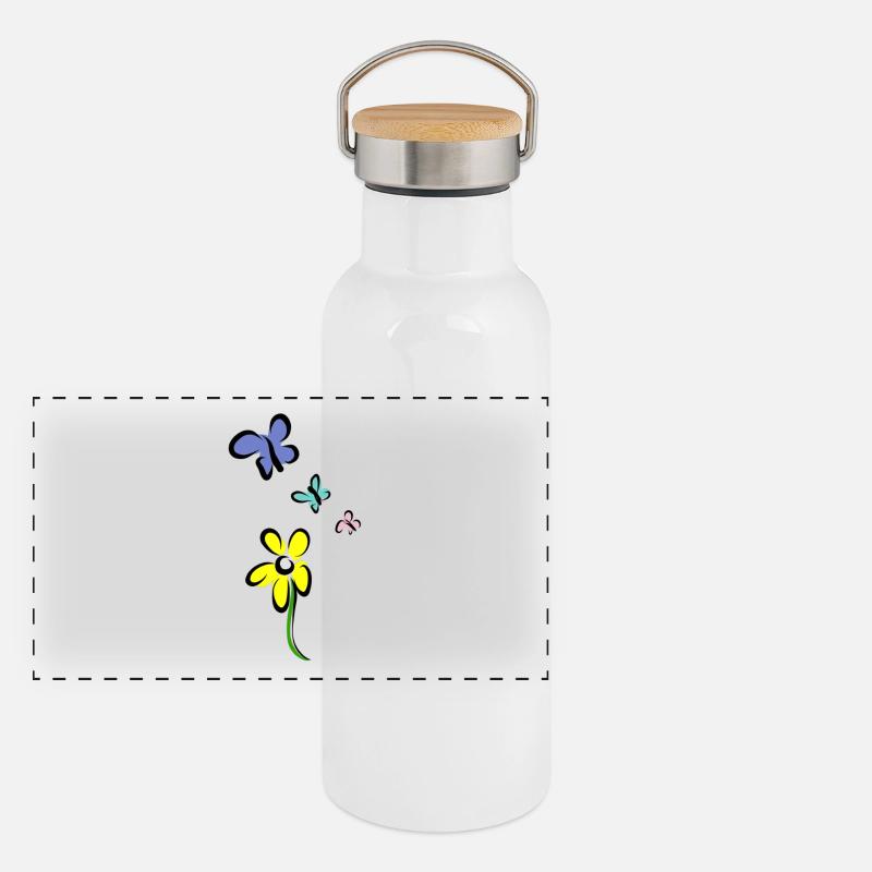 Pas seulement une fleur Gourde isotherme avec bouchon en bambou